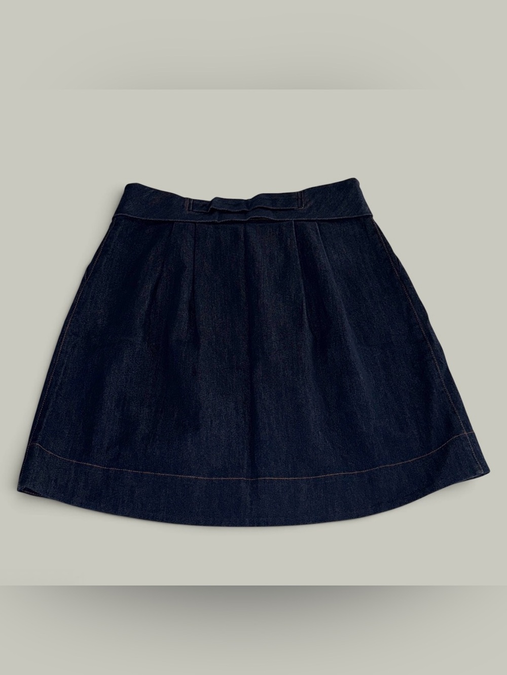 Gipsy Women’s Button-Front Mini Denim Skirt with Self-Tie Fabric Belt - Picture 4 of 7
